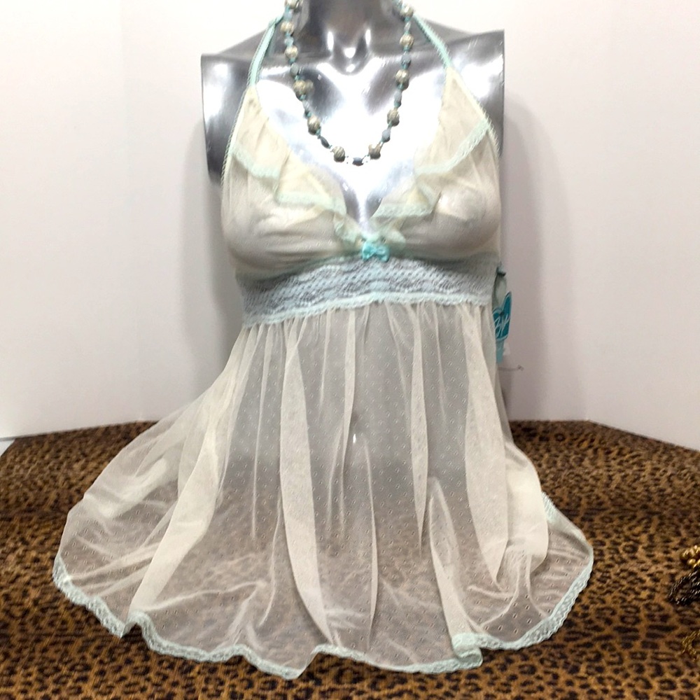 Betsey Johnson BLUE lingerie teddy S